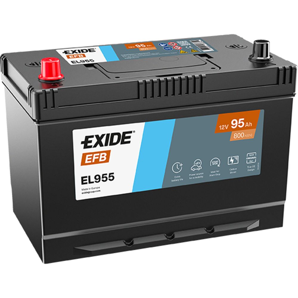 Exide EL955 95 Ah / 800 A, aku, P 306 x L 173 x K 222, +-