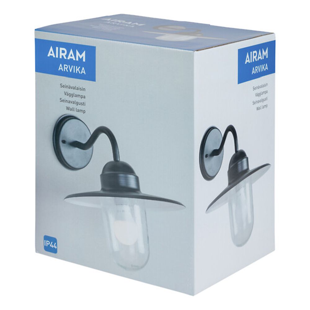 Airam Arvika E27 fasadbelysning svart