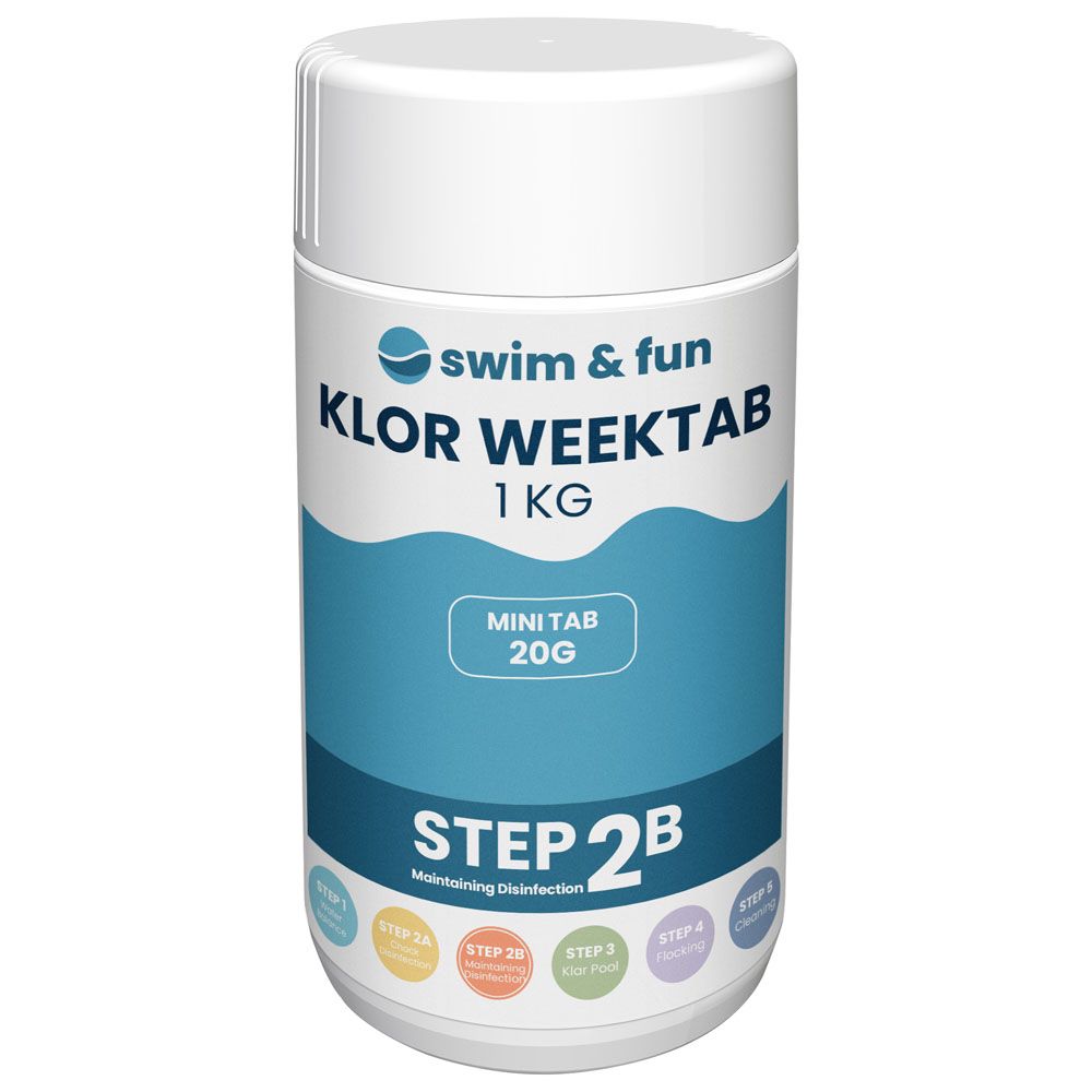 Swim & Fun Klor Weektab uima-altaan hitaasti liukeneva kloori 1 kg