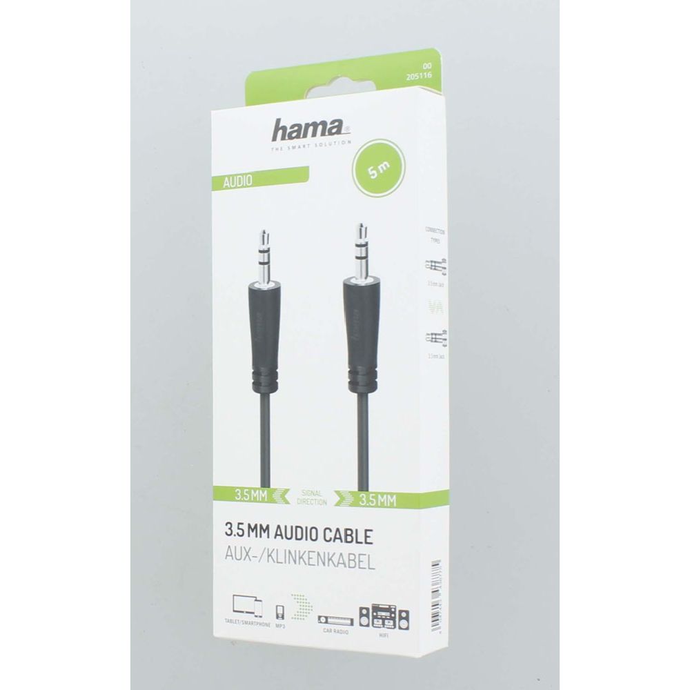 Hama Audiokaapeli, 3,5 mm uros - 3,5 mm uros, 5,0 m