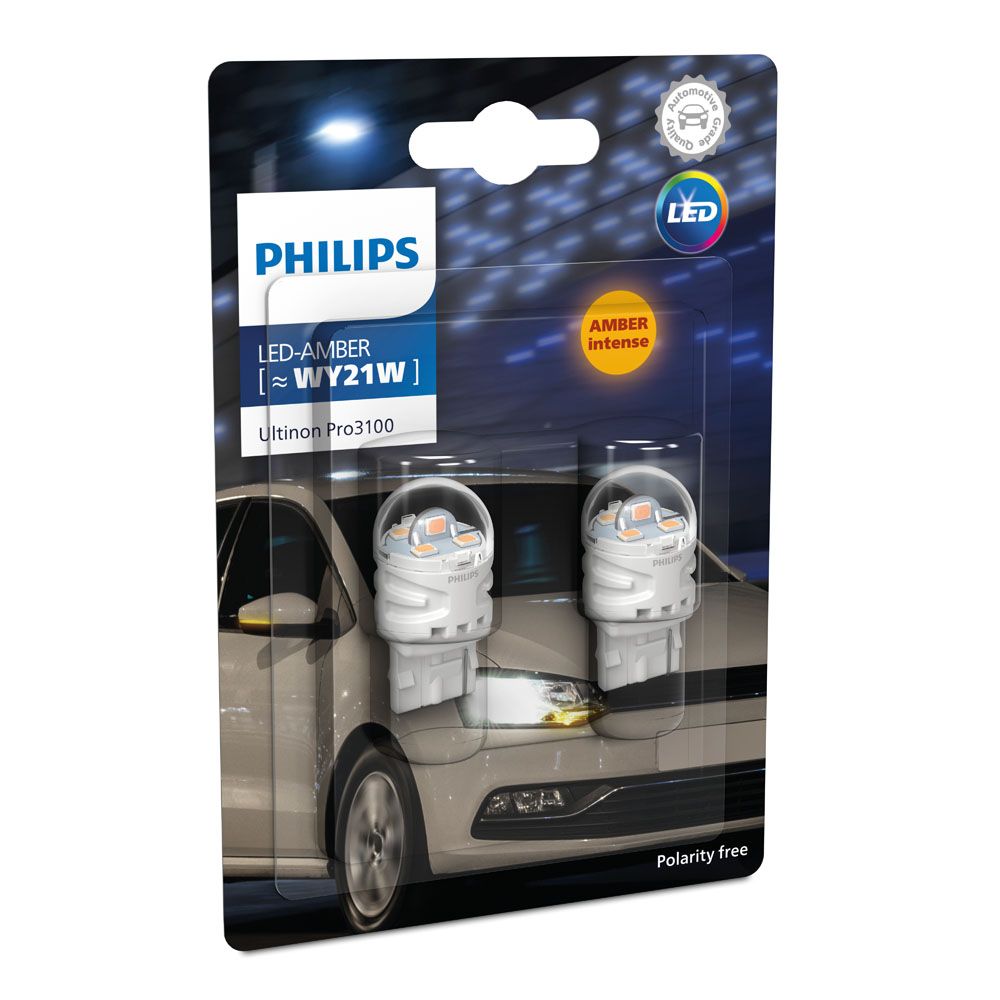 Philips Ultinon PRO3100 LED-lampa WY21W gul 2 st.