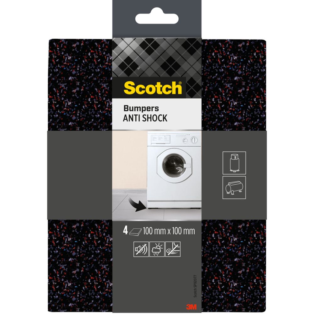 Scotch Anti-Shock värinänvaimennustassut 100 x 100 mm 4 kpl musta