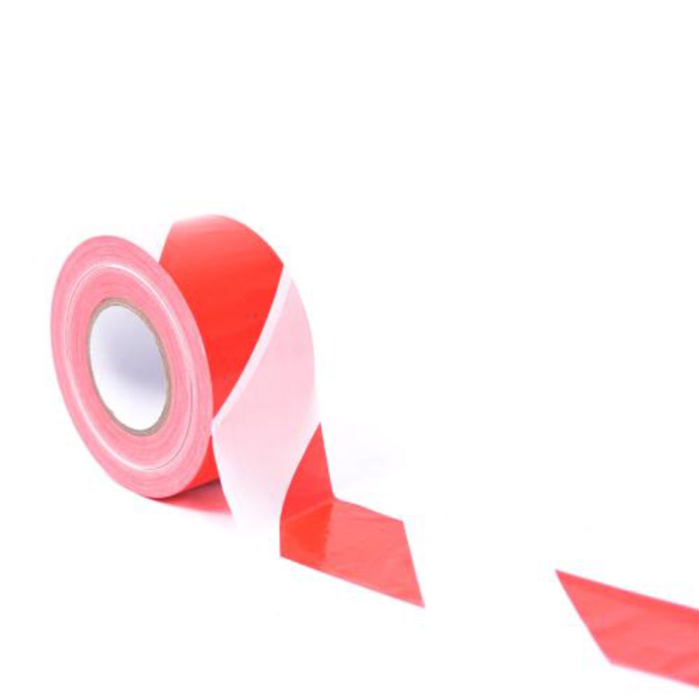 Varningsband röd/vit 80 mm x 500 m