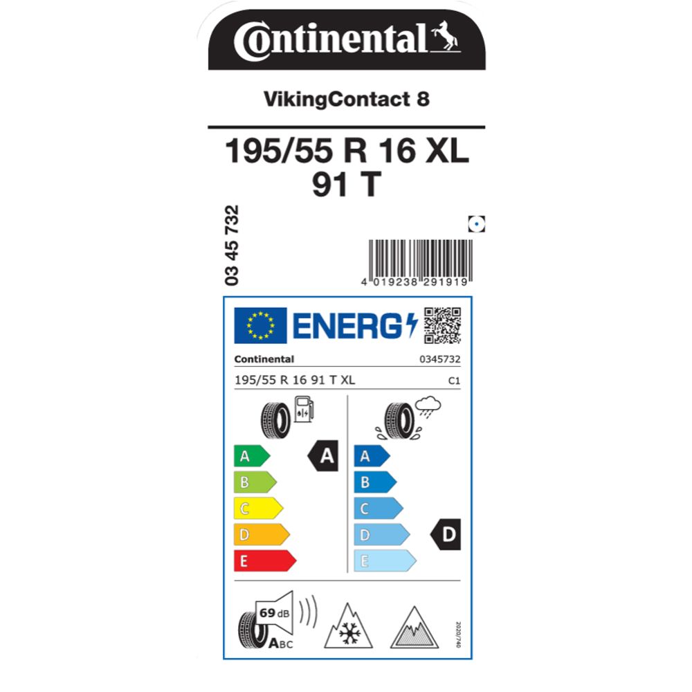 Continental VikingContact 8 195/55 R16 91T XL friktionsdäck