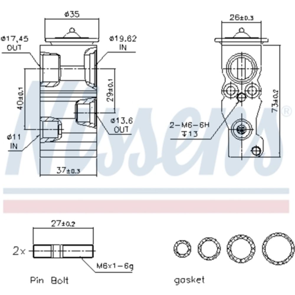 Ilmastointilaitteen paisuntaventtiili 12-00359