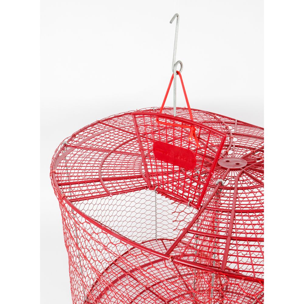Fishnet mjärde med en ingång, vinylbelagd röd