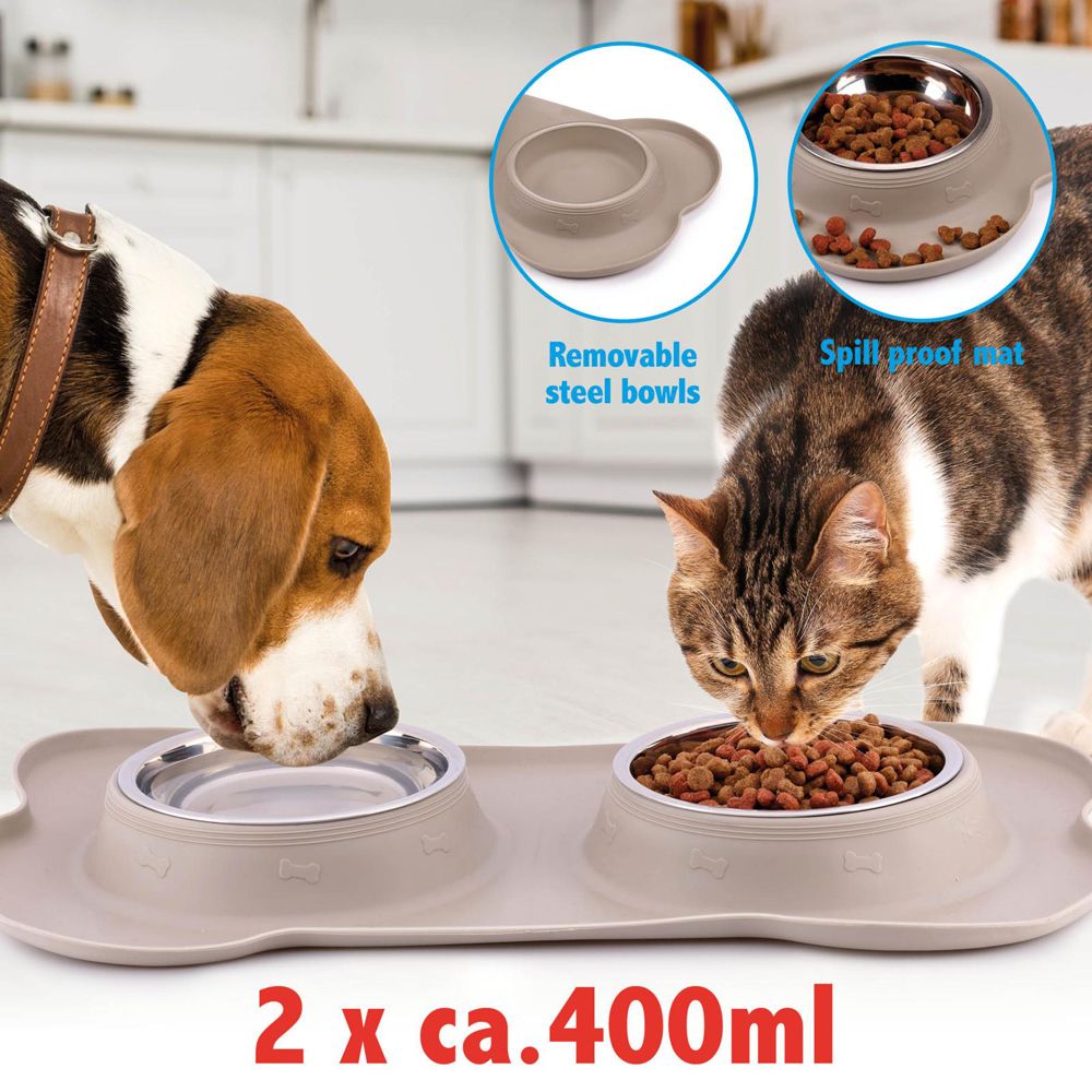 Pet Treatment Lemmikin tuplaruokakuppi alustalla