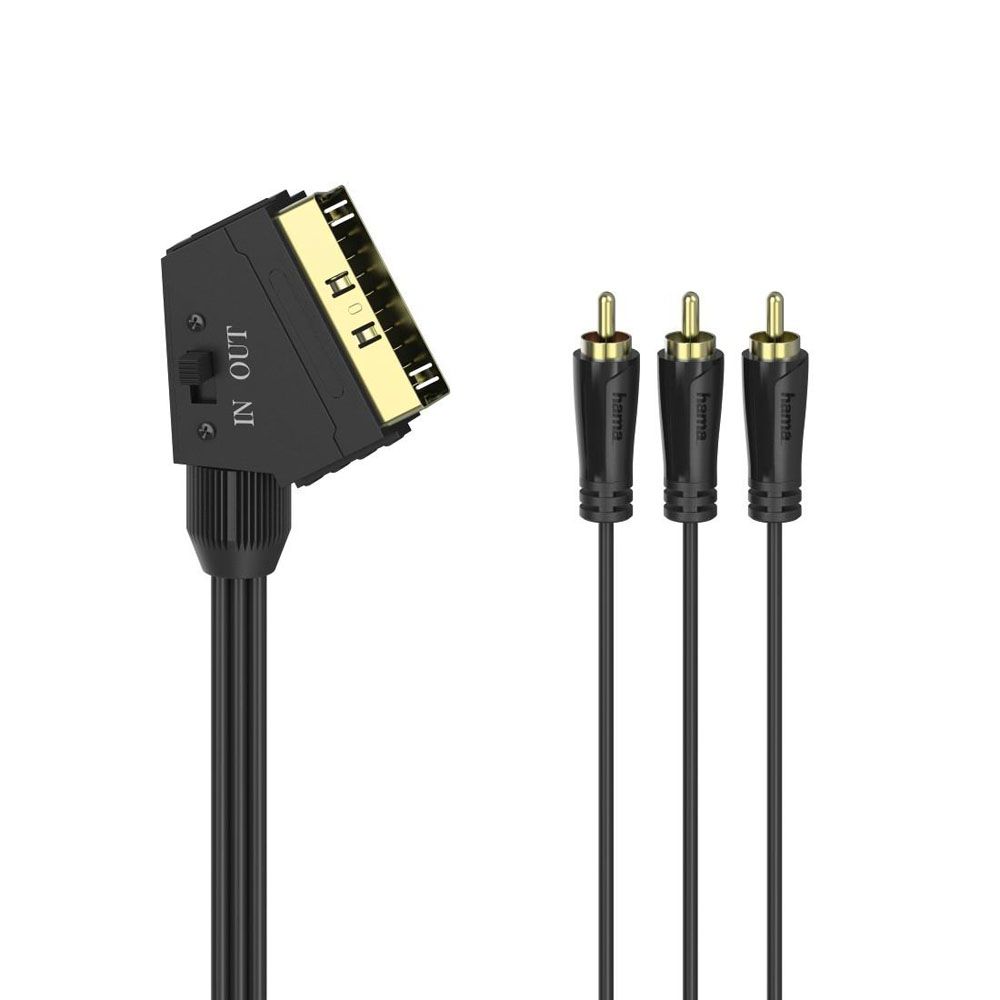 Hama Videokaapeli, Scart uros - 3 x RCA uros, 1,5 m