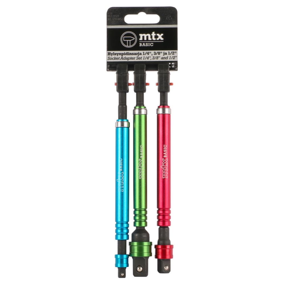 MTX Tools Basic hylsadaptersats 1/4’’, 3/8’’ & 1/2’’ 178 mm