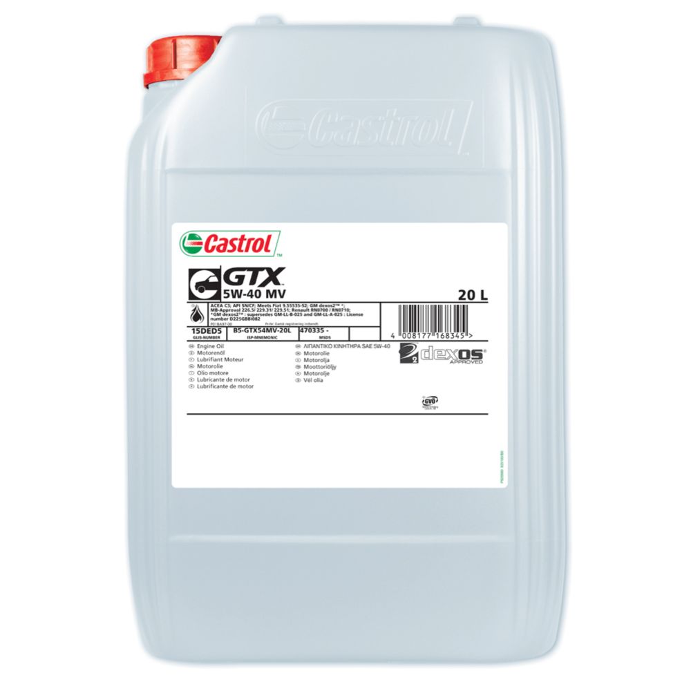 Castrol GTX 5W-40 MV C3 motorolja 20 L