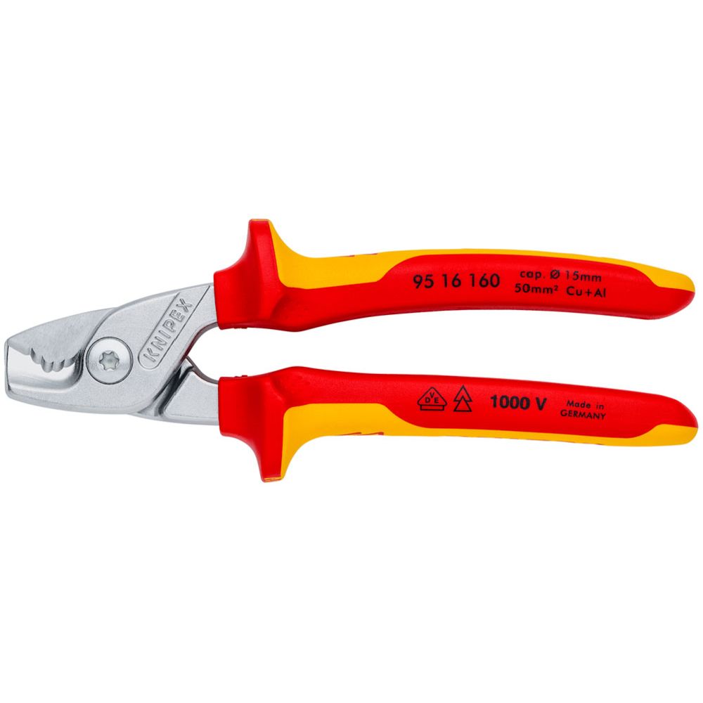 Knipex® 95 16 160 VDE StepCut kaapelileikkurit max 15 mm Cu+Al 160 mm