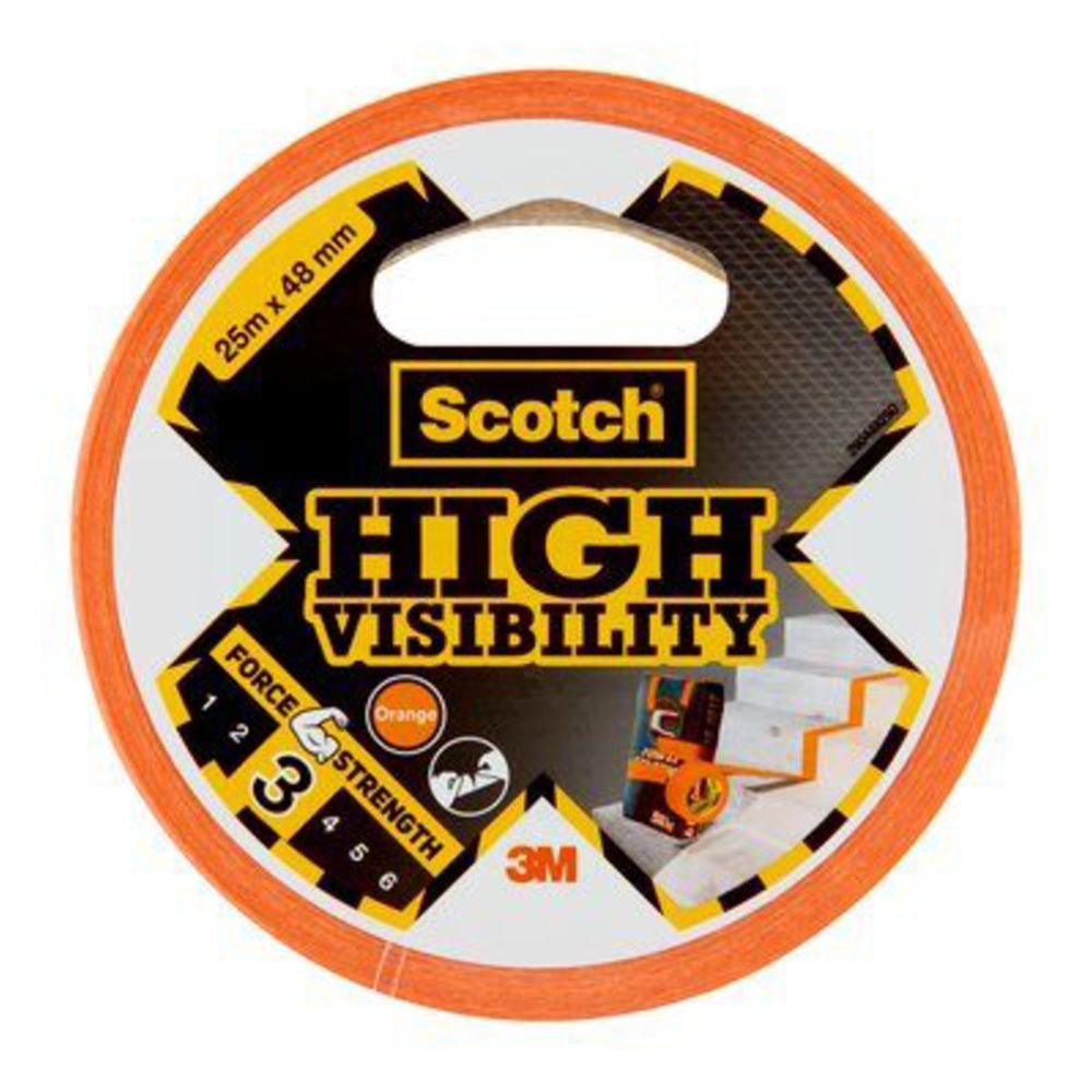 Scotch High Visibility silvertejp orange 48 mm x 25 m