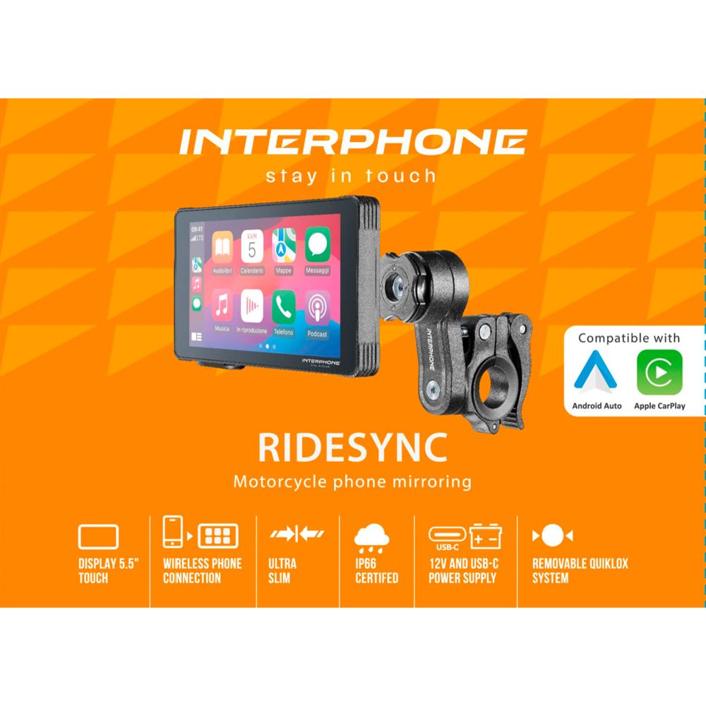Interphone Ridesync motorcykel smart display