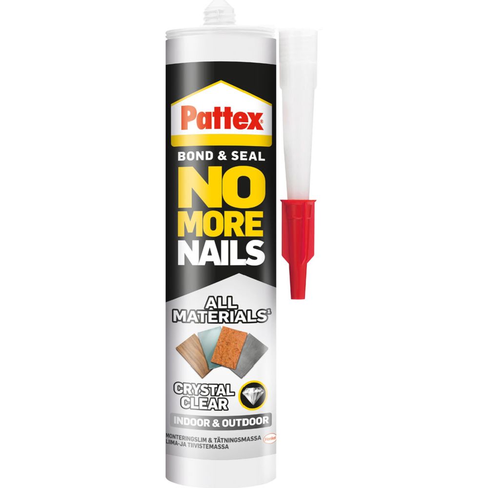 Pattex No More Nails Crystal Clear lim- och tätningsmassa, klar 280 ml