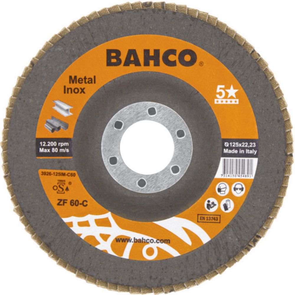 Bahco 3926-125IM-C60 Zirconium lamellslipskiva 125 mm P60