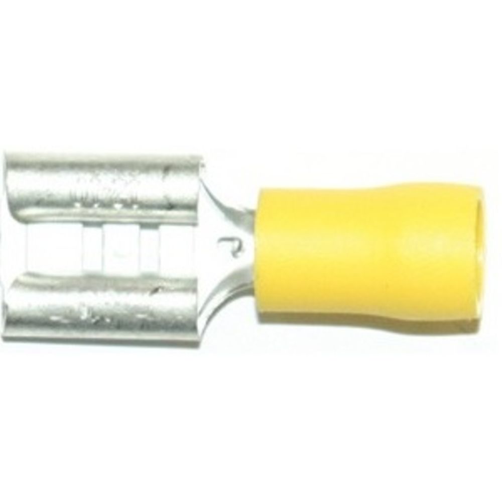 Abiko A4607FLS lattaliitin 6,3 mm naaras keltainen 50 kpl