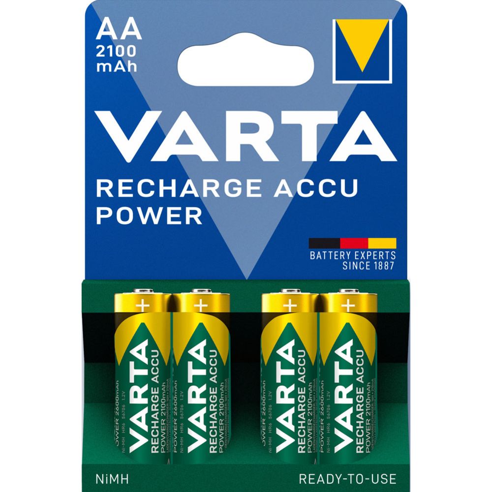 VARTA Recharge Accu Power AA 2100mAh akkuparisto, 4 kpl