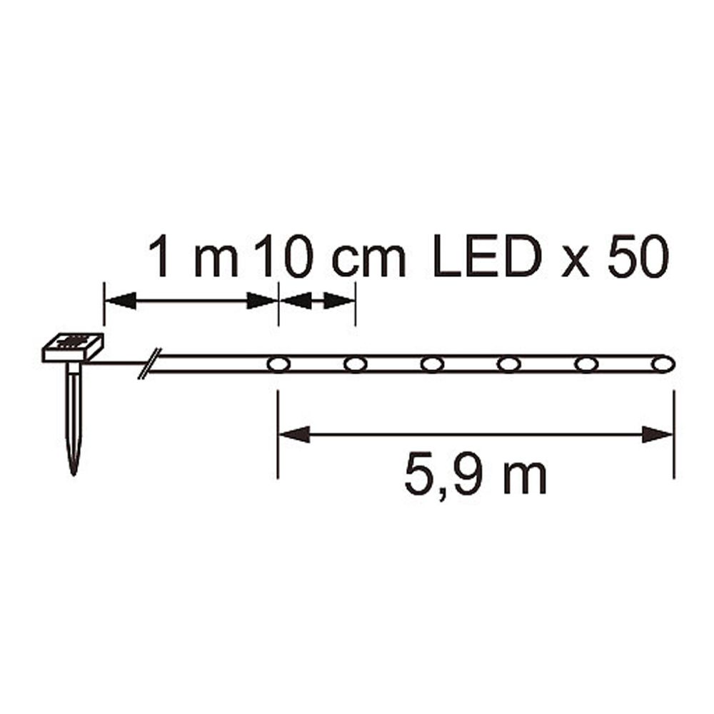 Airam Kiti solcellsljusslinga 50 LED varmvit