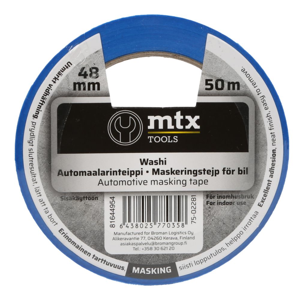 MTX Washi Automaalriteip 48 mm x 50 m Sinine