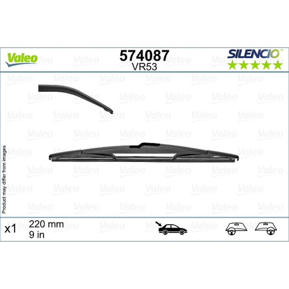 Valeo Silencio VR53 torkarblad bakruta 22 cm