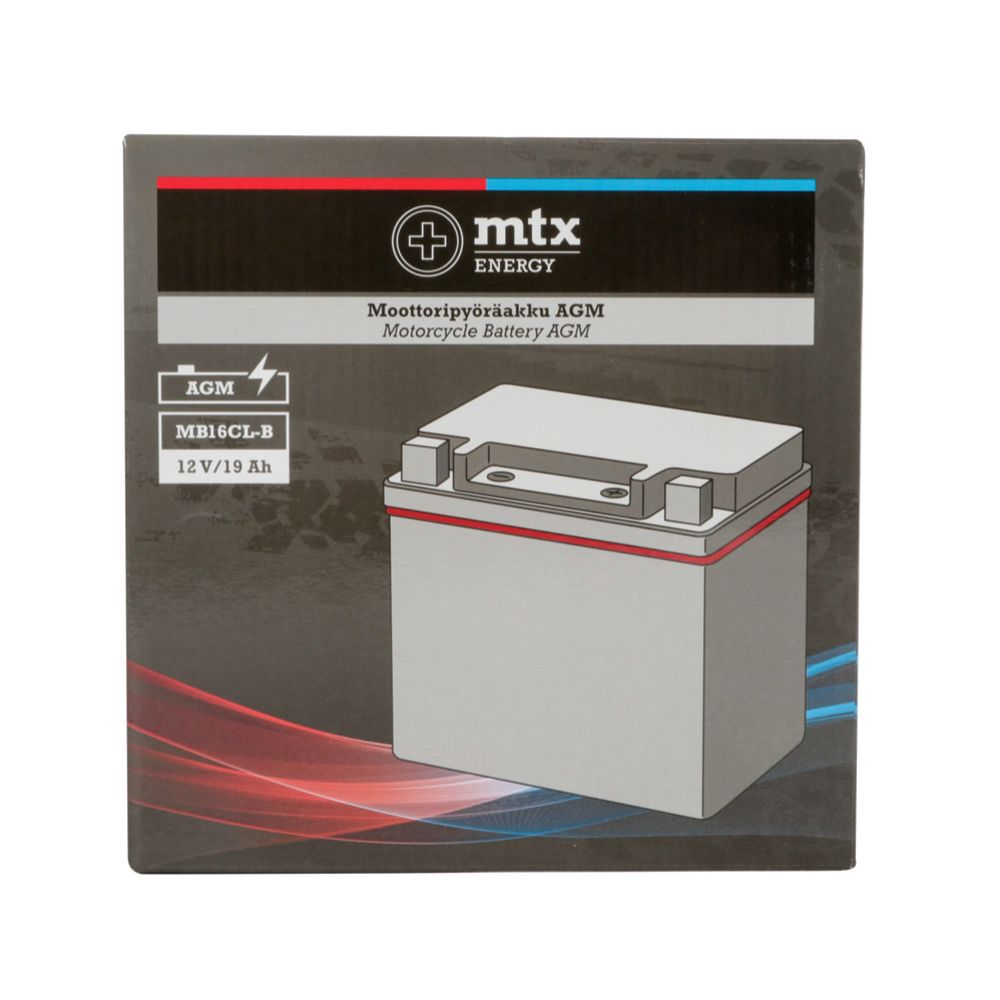 MTX Energy AGM-aku 12 V 19 Ah "MB16CL-B" (P175 x L100 x K175 mm)