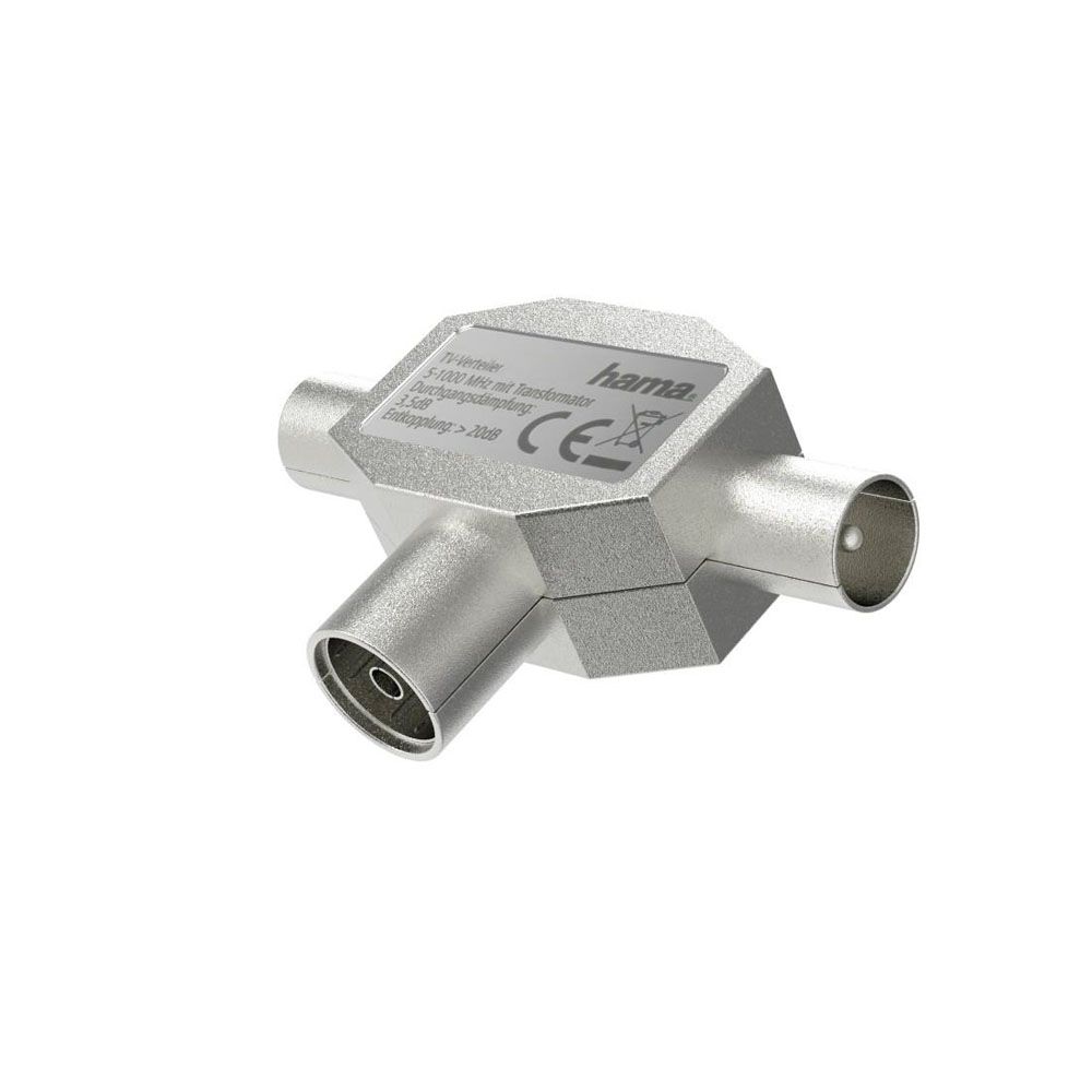 Hama antenndelare, Coax hona ingång - 2 x Coax hane utgång, 4–1000 MHz