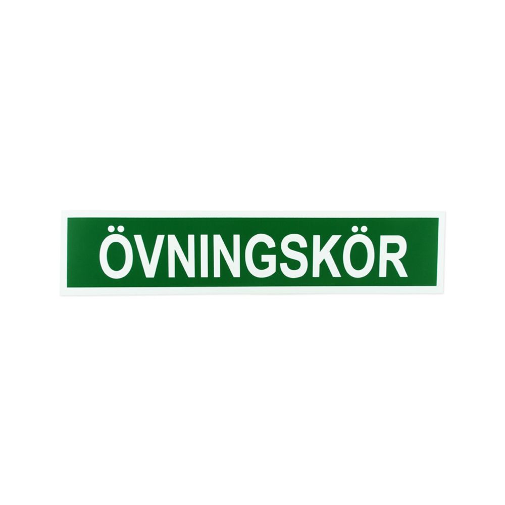 Övningskörningsskylt, magnetisk för privatlektioner grön 460 x 100 mm
