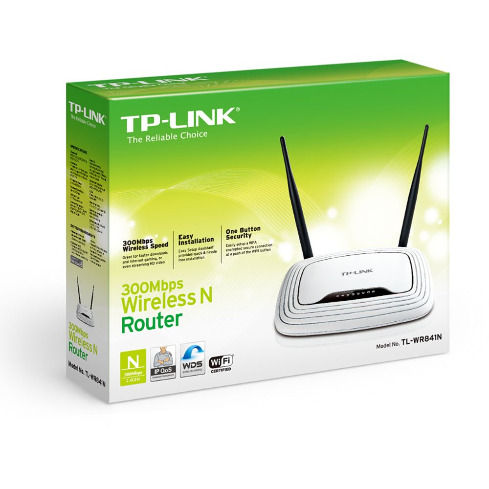 TP-LINK TL-WR841N langaton reititin, 4 portin kytkin, 802.11N 300Mbps