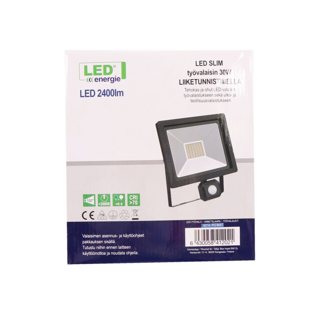 Led Energie Slim LED-valonheitin liiketunnistimella 30 W 2400 lm 4500 K