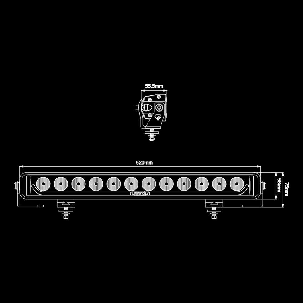 Strands Dark Knight Identity 20" 520 mm 120W LED-ljusramp Ref. 50