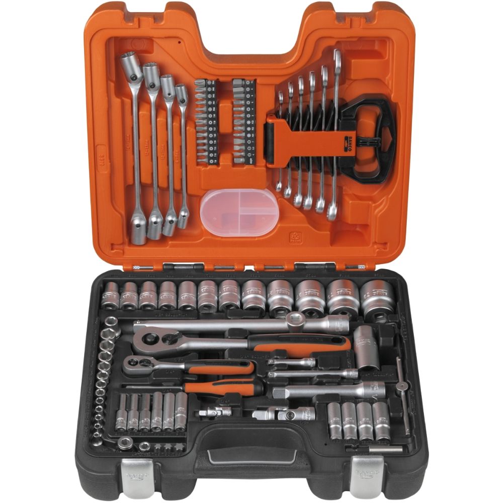 Bahco S910 91-osaline tööriistakomplekt, 1/4" ja 1/2"