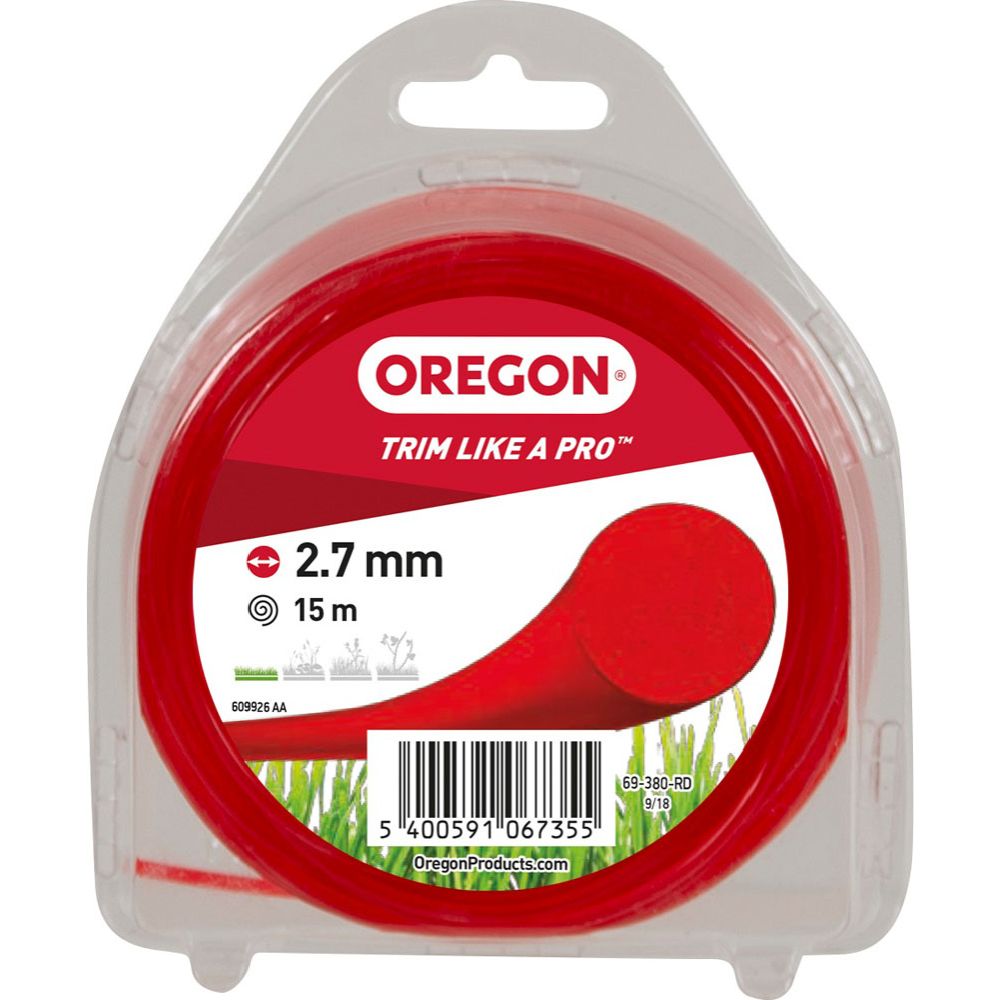 Oregon trimmertråd 2,7 mm x 15 m röd