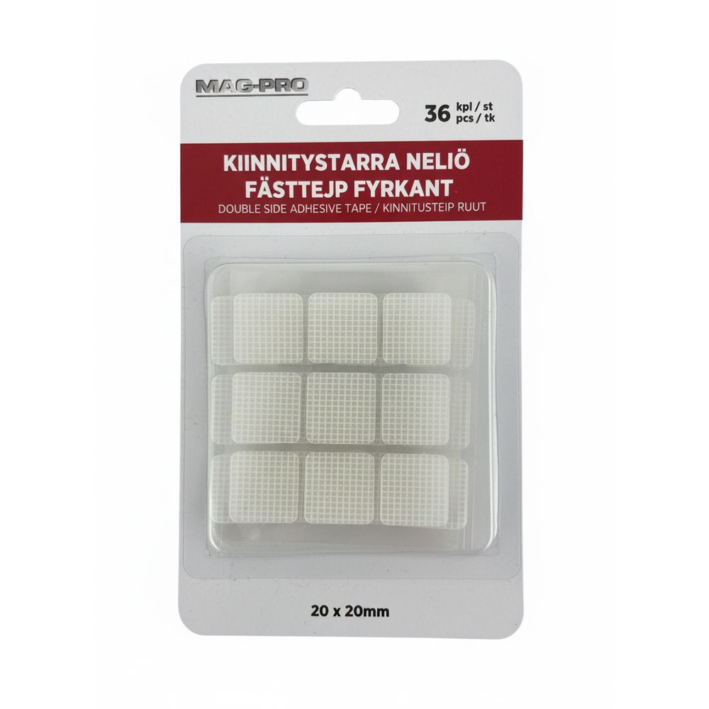 Mag-Pro fästtejp fyrkant 20x20 mm 36 st.