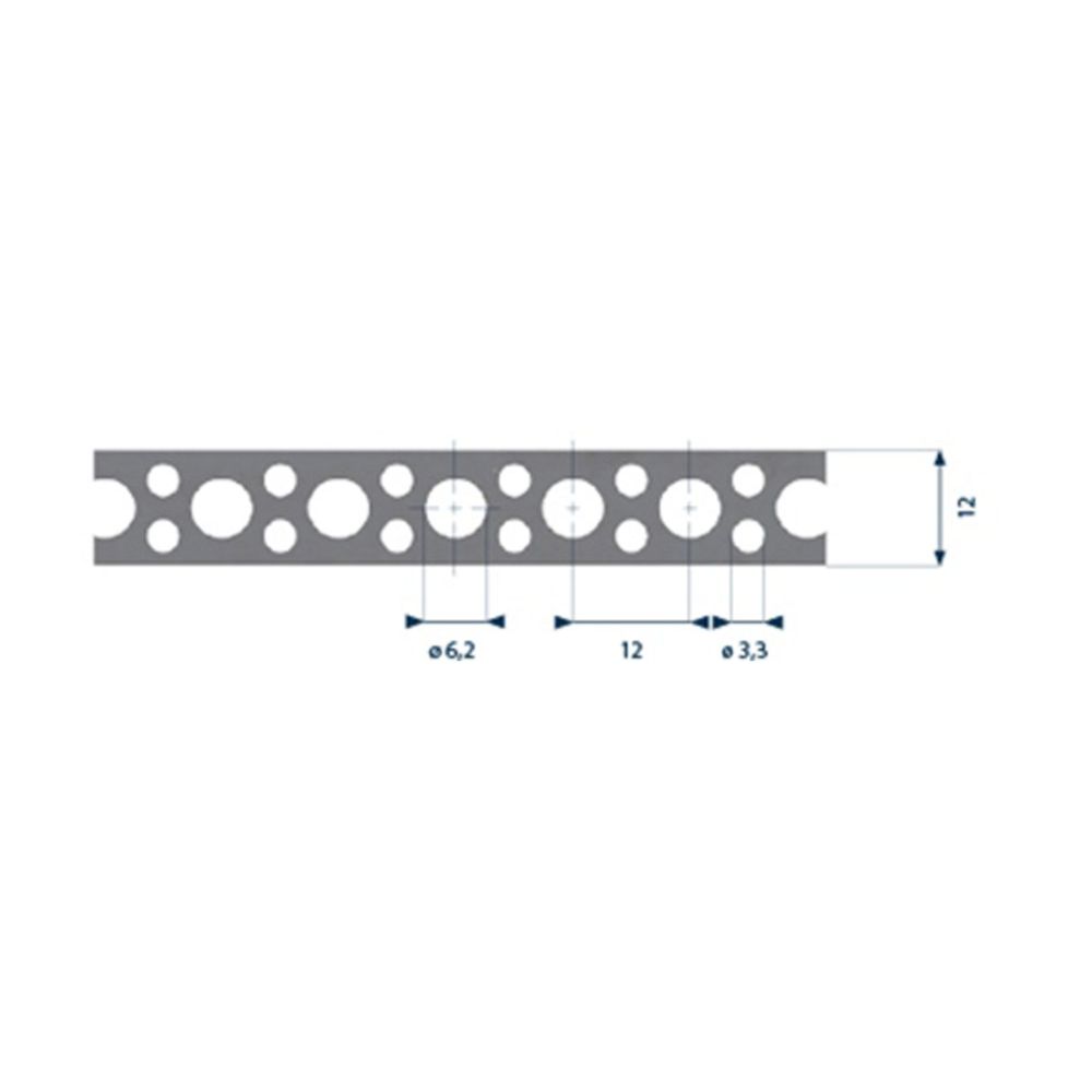 Hålband förzinkat 12 mm 3 m ø 6,2 mm