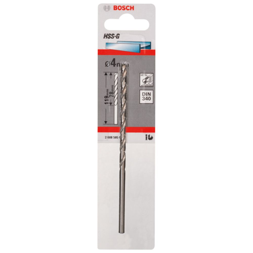 Bosch HSS G DIN 340 metalliporanterä 4,0 mm