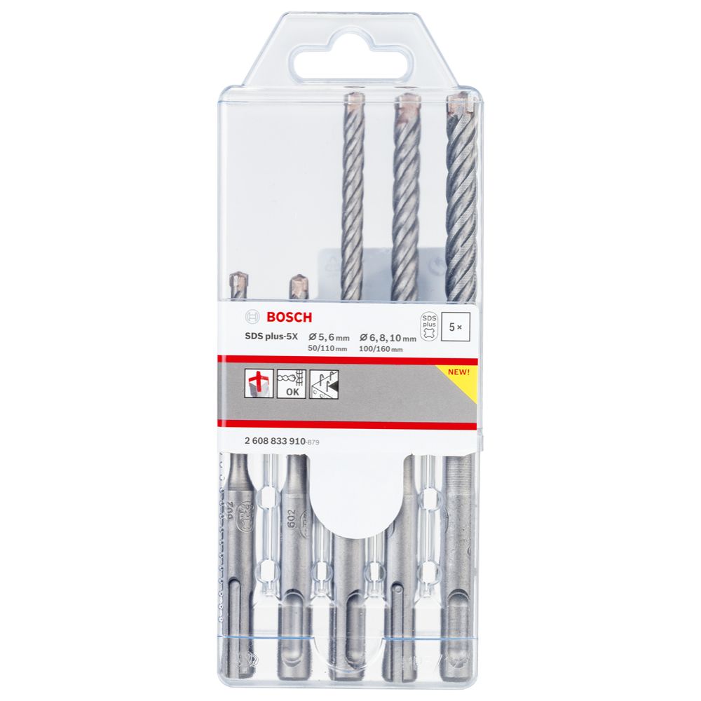 Bosch vasaraporanteräsarja SDS plus-5X 5-10 mm 5 osaa