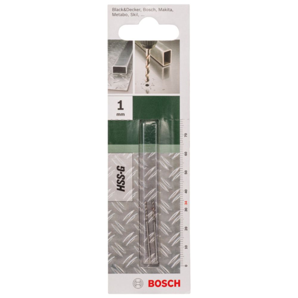Bosch metallborr HSS R 1,0 mm 2 st.