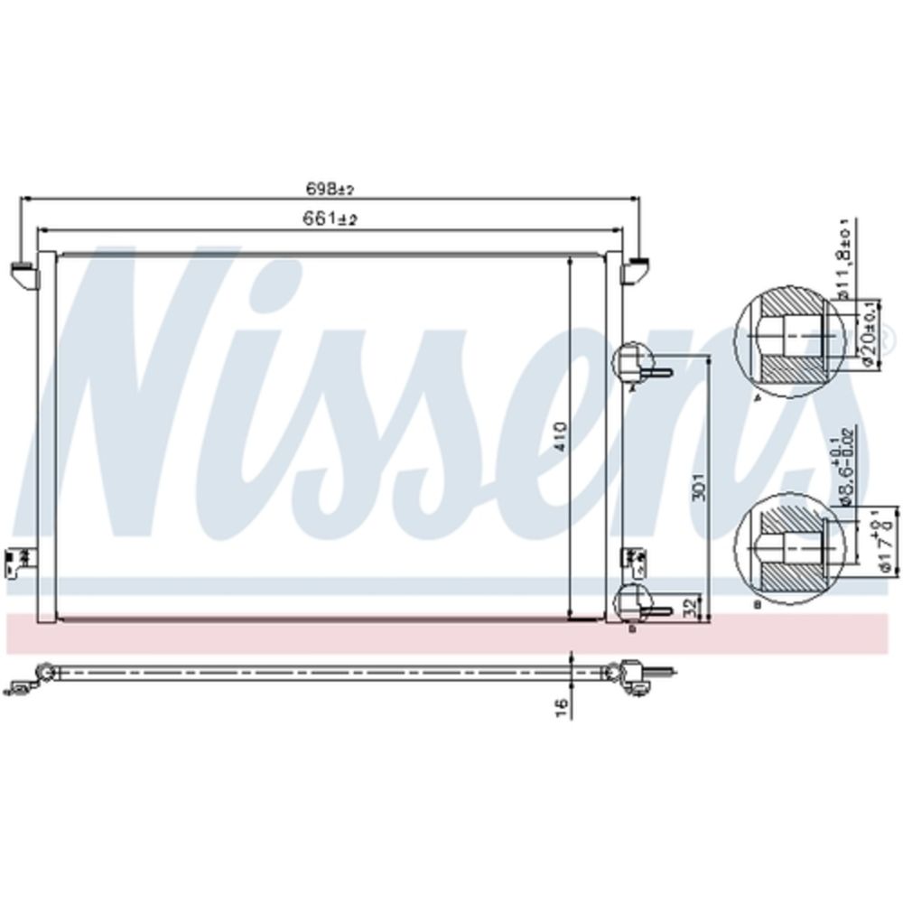 Ilmastointilaitteen lauhdutin 30-00463