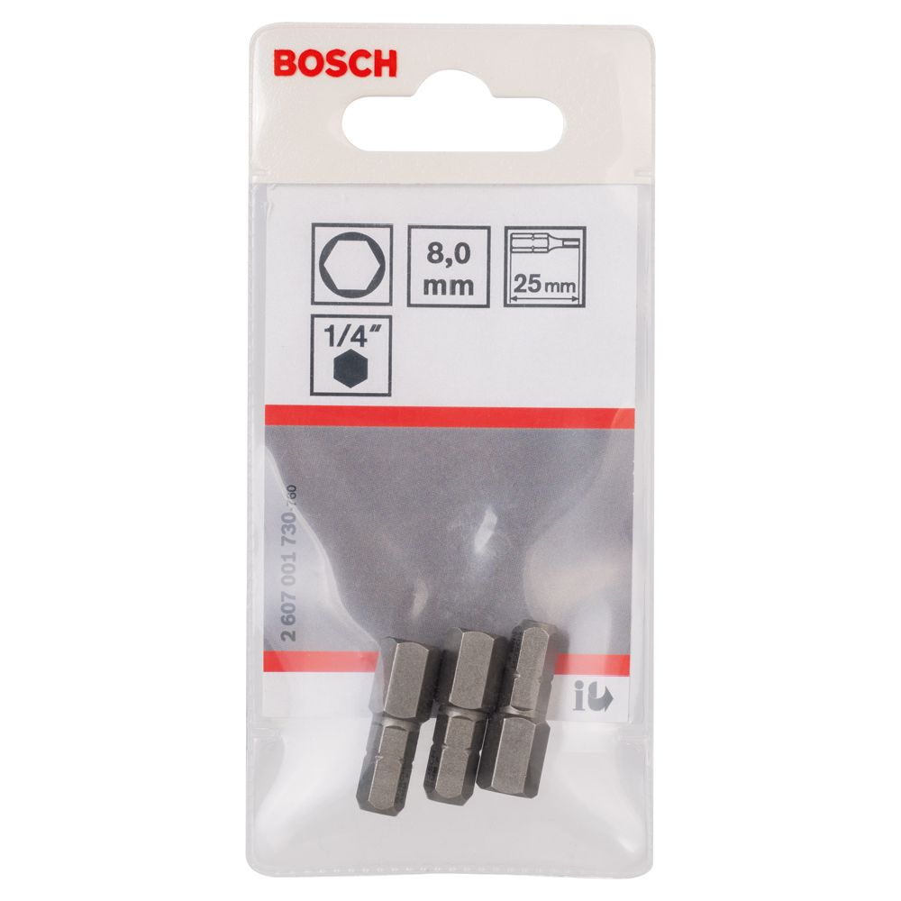 Bosch ExtraHard Kruvikeeraja Otsikute Komplekt Kuusnurk 8 3 tk