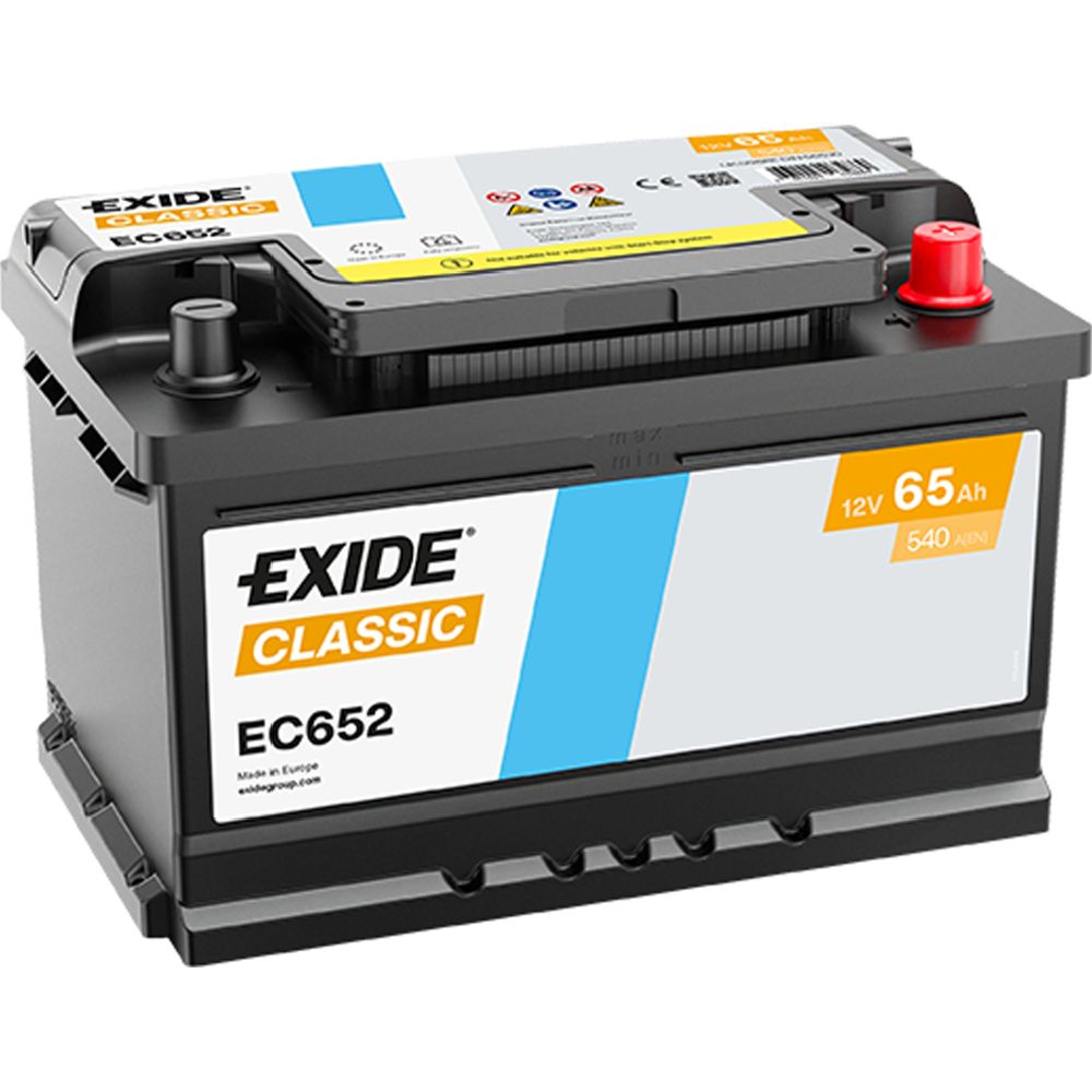 Exide EC652 65 Ah / 540 A akku P278 x L175 x K175 -+