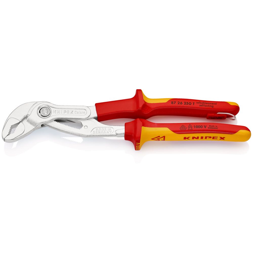 Knipex® 87 02 250 T VDE Cobra polygriptång med fallskydd 250 mm
