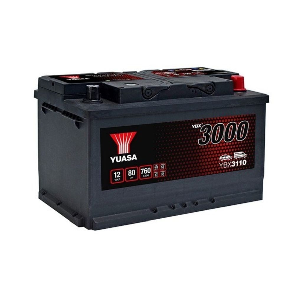 Yuasa YBX3110 80Ah / 760A akku P317 x L175 x K175 -+