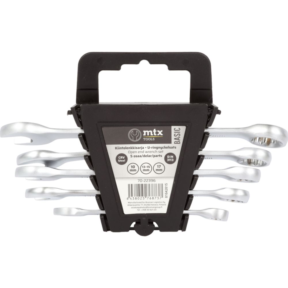 MTX Tools Basic kiintolenkkisarja 10-17 mm 5 osaa