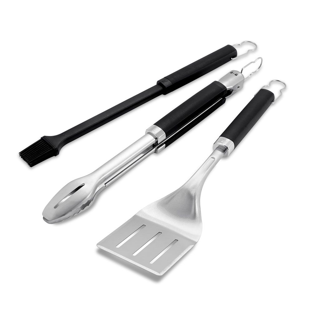 Weber Precision 3-osaline grilltarvikute komplekt (tangid, spaatel ja hari)