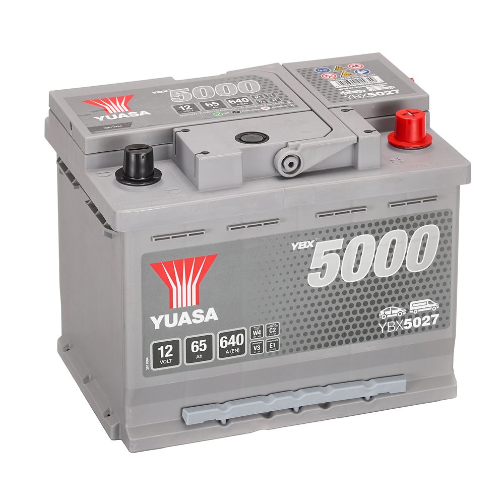 Yuasa YBX5027 65Ah / 640A akku P243 x L175 x K190 -+