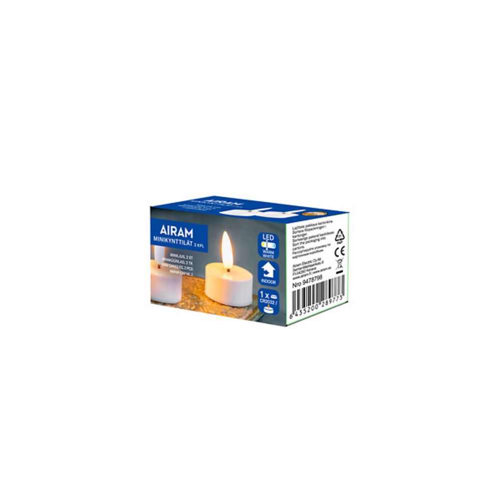 Airam LED-värmeljus med timer 2 st.