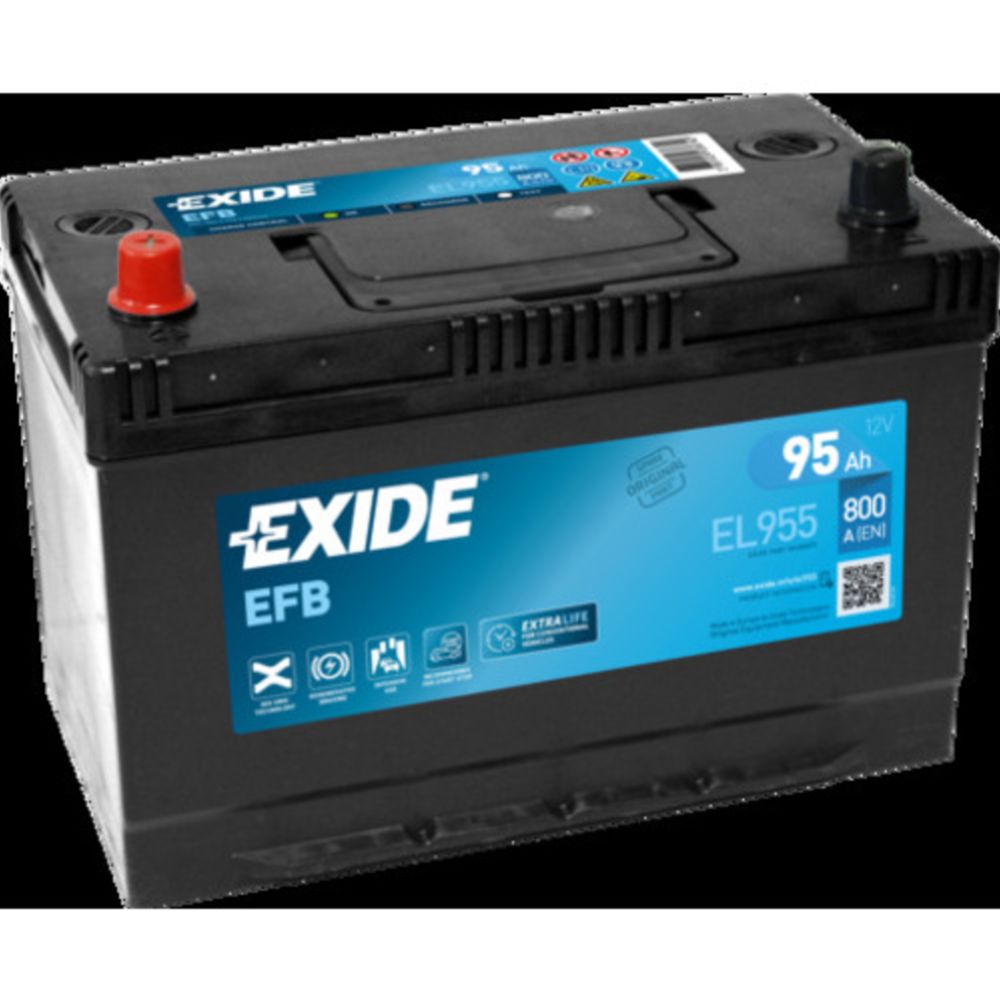 Exide EL955 95 Ah / 800 A, aku, P 306 x L 173 x K 222, +-
