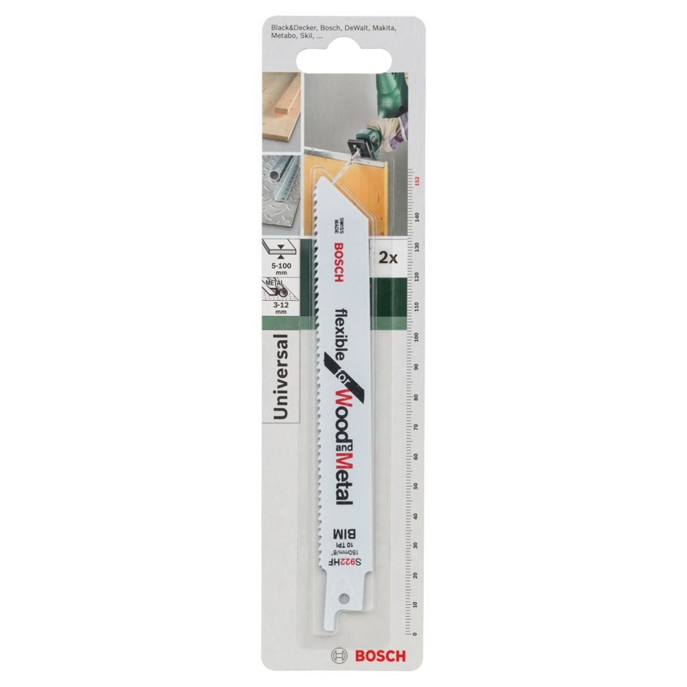 Bosch puukkosahanterä S 922 HF Flexible for Wood and Metal, 2 kpl