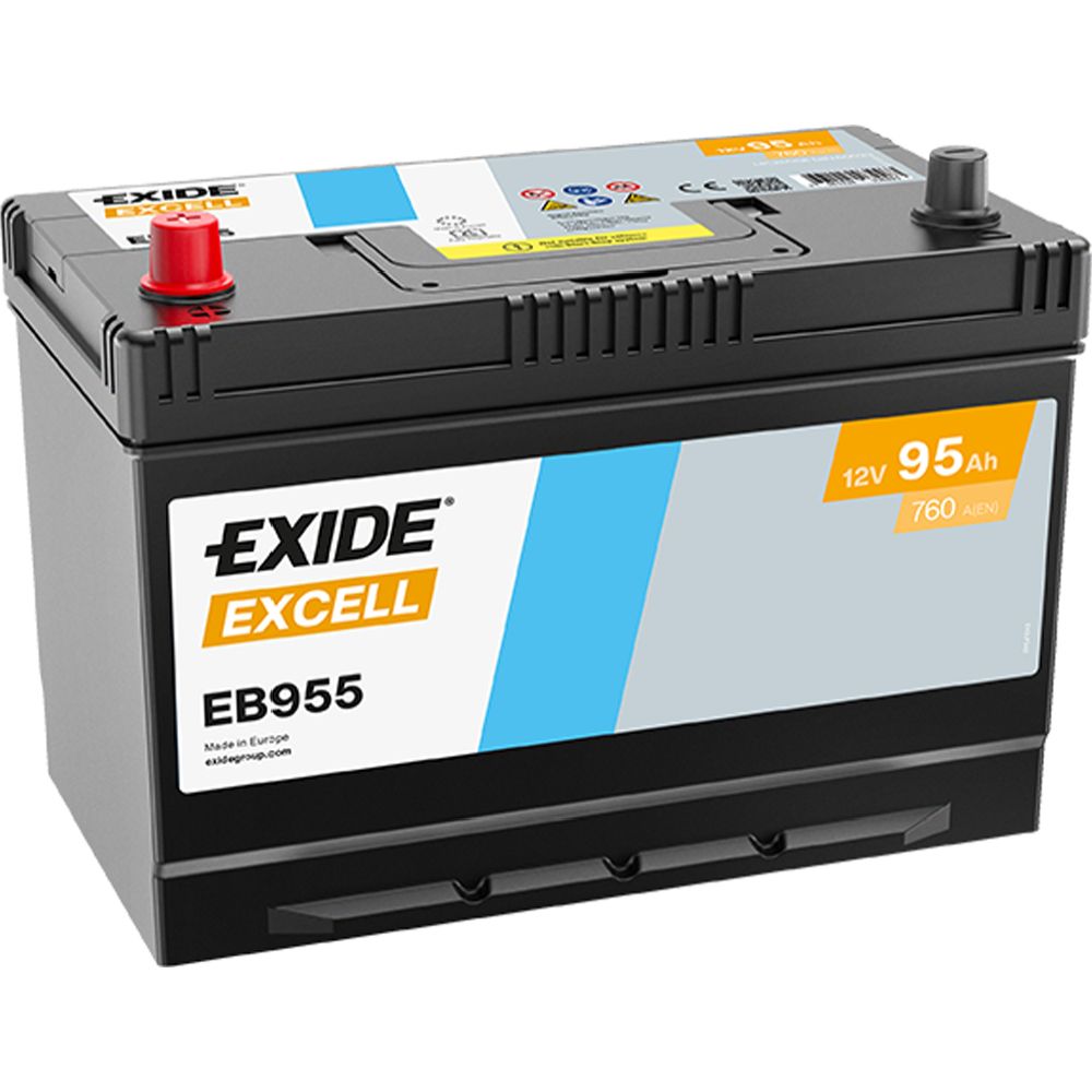 Exide EB955 95 Ah / 760 A aku, P 306 x L 173 x K 222, +-