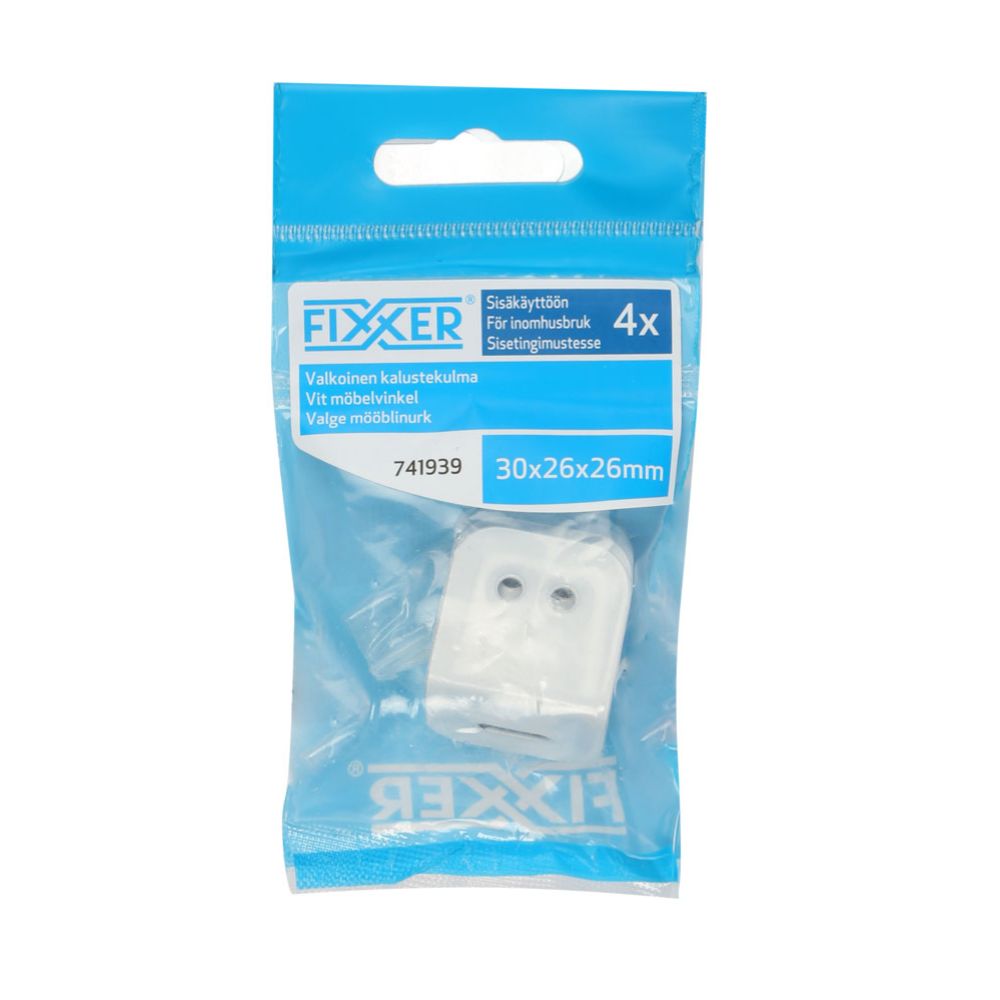Fixxer® mööblinurk valge 26 x 26 x 30 mm 4 tk
